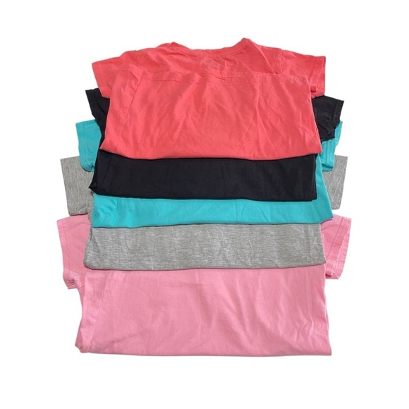 Pink Angel Girls size 7/8 - 5 T-Shirts - Gray, Black, Pink, and Aqua Blue, Peach - Picture 2 of 10